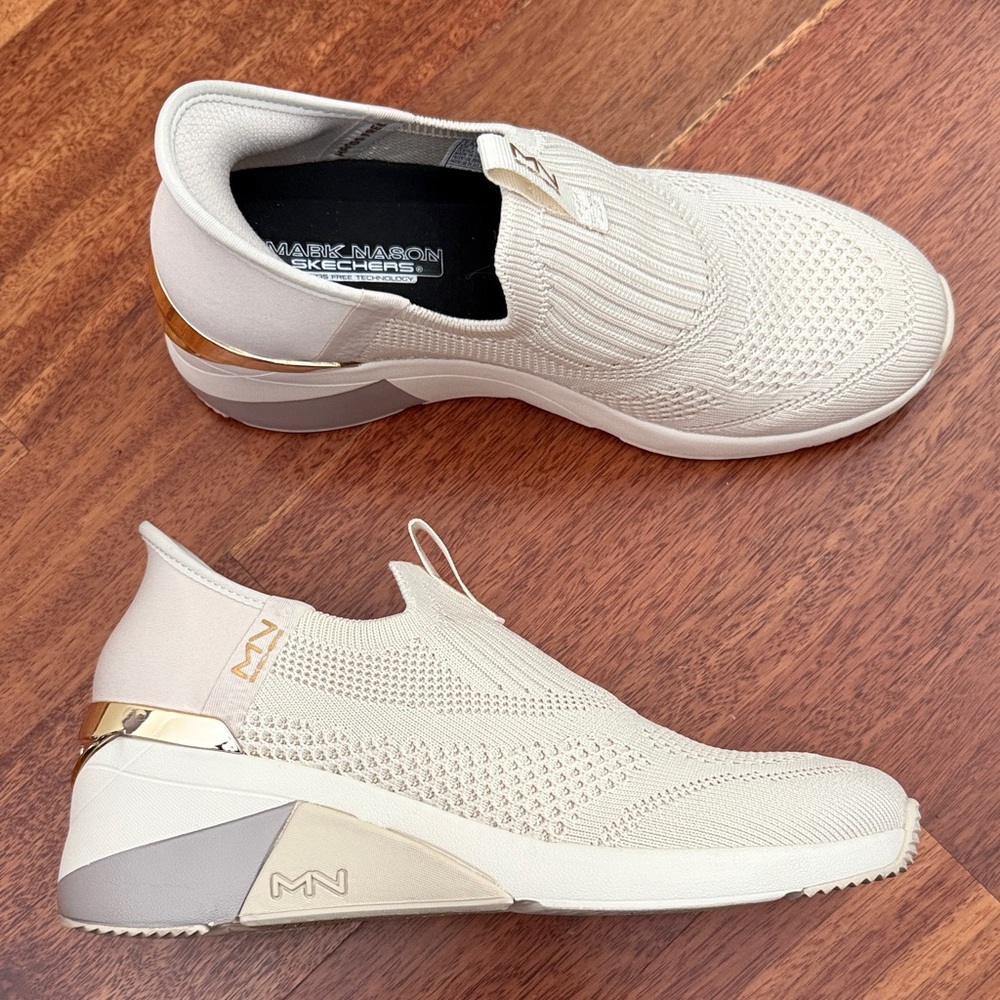 Mark Nason Sketchers Women's Cream Slip-On Sneakers
